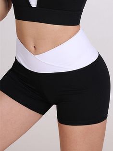 Sporty Training Shorts With Wide Waistband, Sporty Shorts With Wide Waistband For Sports, White Activewear For Gym With Contrast Color, Sporty Yoga Shorts With Waistband, White Activewear With Contrast Color For Gym, Athleisure Sports Shorts With Wide Waistband, Sports Athleisure Shorts With Wide Waistband, Athleisure Shorts With Wide Waistband For Sports, Sports Activewear With Waistband Shorts