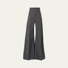 Carolina Herrera wide-leg trousers featuring an ultra-high-rise waist Side zip closure  Full length Relaxed fit  Virgin wool/elastane Dry clean Made in Italy Modern Wide Leg Wool Pants, Modern Wool Wide Leg Dress Pants, Modern Wool Wide-leg Dress Pants, Modern High Waist Wide Leg Office Pants, Modern Wide Leg Wool Bottoms, Fitted High Waist Wool Bottoms, Fitted Wool High-waisted Bottoms, Fitted Wool High Waist Bottoms, Modern Tailored Wide Leg Pantsuit