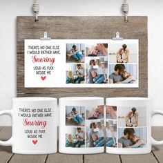 These's No One Else I Would Rather Have Snoring, Custom Photo Collage Mug Custom Photo Mugs, I Would Rather, Photo Mugs, Custom Photo, Photo Collage, Photo Wall, Dishwasher Safe, Mug, Collage