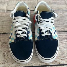 New, With Box Color: Blue And White Sku: Vn0a38g1qcm Size: 9 Men, 10.5 Women, 6.5 Mens, 8 Womens Blue Lace-up Casual Skate Shoes, Blue Casual Lace-up Skate Shoes, Casual Blue Lace-up Skate Shoes, Blue Vans Canvas Shoes For Streetwear, Retro Blue Low-top Skate Shoes, Casual Blue Vans Canvas Shoes, Blue Casual Vans Skate Shoes, Sporty Blue Canvas Shoes By Vans, Casual Blue Vans Skate Shoes