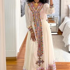 Stunning Traditional Dress Fully Hand Made Ethiopian Traditional Dress Modern, Ethiopian Kemis, Orthodox Fashion, Sudanese Dress, Polynesian Clothing, Habesha Culture, Eritrean Clothing, African Indigenous, Yves Saint Laurent Dress