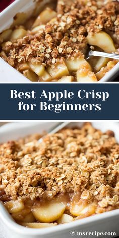 Looking for an easy apple crisp recipe? This beginner-friendly dish is packed with flavor, featuring a spiced apple base and a crunchy oat topping. Apple Crisp With Quick Oats Recipe, Recipe For Apple Crisp With Oatmeal, Homemade Apple Crisp Easy, Easy Apple Crisp Recipe With Oats, Small Batch Apple Crisp, Apple Oatmeal Crisp, Apple Crisp Topping Recipe, Apple Crisp Recipe Easy, Apple Crisp Recipe With Oats