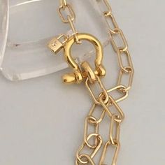 Carabiner Chain choker Necklace with Padlock Charm in gold - chunky - Vanessadesigns4u Gold Toggle Necklace With Paperclip Chain, Gold Chic Toggle Necklace With Paperclip Chain, Chic Gold Toggle Necklace With Paperclip Chain, Gold Paperclip Necklace With Hooks And Links, Trendy Gold Paperclip Bracelet With Chunky Chain, Gold Chunky Link Paperclip Bracelet, Gold Paperclip Chain Choker Necklace, Choker Chain, Chain Choker Necklace