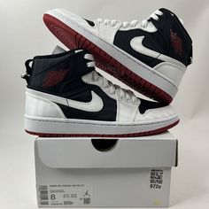 This Pair Is Brand New With Box! They Are A 8 In Women’s, Which Is Equivalent To A 6.5 In Men’s Or Youth! Please Check All Photos Before Purchasing! All Sales Are Final! No Refunds Or Returns! If You Have Any Questions About Sizing Feel Free To Send Me A Message! I Am Not Responsible For Factory Flaws On Mass Produced Pairs! All Items Ship The Day After Purchase Priority Mail & Double Boxed Unless The Order Is Placed On A Saturday! All Sales Are Final! No Refunds Or Returns! Please Check All Pho Jordan 1 Mid Shadow Red, Jordan 1 Black Satin Gym Red, Nike Red Mid-top Jordan Shoes, Air Jordan 1 Mid Black Fire Red, White Forces, Jordan 1 Mid Black/fire Red/white, Air Jordan 1 Mid Se, Nike Air Jordan 1 Mid, Jordans Women