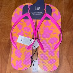 So Tropical Looking. Nwt. Pink Summer Flip Flops For Vacation, Pink Synthetic Flip Flops For Vacation, Trendy Pink Flip Flops For Vacation, Adjustable Pink Flip Flops For Beach, Pink Flat Summer Flip Flops, Non-slip Pink Flip Flops For Vacation, Pink Non-slip Flip Flops For Spring, Pink Non-slip Spring Flip Flops, Pink Flat Synthetic Flip Flops