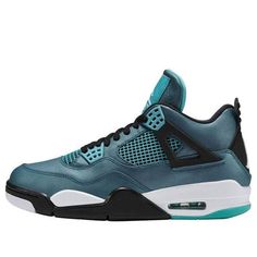 The Nike Air Jordan 4 Retro 30th 'Teal' is a special edition sneaker released to celebrate the 30th anniversary of the Jordan Brand. The sneaker features a premium teal leather upper with tropical teal and black accents. The white midsole and tropical teal Air unit create a clean look, while the white, black, and tropical teal outsole provide a pop of color. Released in March 2015, this sneaker is a must-have for any Air Jordan fan. (AJ4/SNKR) Green Air Jordan 4 With Boost Midsole For Sports, Green High-top Air Jordan 4 For Sports, Green Low-top Air Jordan 4 Sporty, Green Low-top Air Jordan 4 Sporty Shoes, Sporty Green High-top Air Jordan 4, Casual Green Low-top Air Jordan 4, Green Air Jordan 4 Sporty Shoes For Sports, Green Low-top Air Jordan 4 With Cushioned Footbed, Sporty Green Air Jordan 4 For Sports