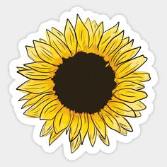 a yellow sunflower sticker on a white background