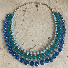 Beautiful, Blue, Beaded, Collar, Statement Necklace Signed By Coldwater Creek. New In Box, From A Healthy, Smoke Free Home. Ships In 1-2 Business Days. #Giftsforher #Gift #Present #Christmas #Season #Birthday Blue Beaded Chain Necklace In Costume Jewelry Style, Blue Beaded Necklaces In Costume Jewelry Style, Blue Beaded Chain Necklace Costume Jewelry, Blue Beaded Necklace With Dangling Beads For Costume Jewelry, Blue Beaded Necklace With Dangling Beads, Elegant Blue Beaded Necklace With Dangling Beads, Blue Costume Jewelry Beaded Necklace With Dangling Beads, Blue Costume Jewelry Necklace With Dangling Beads, Blue Costume Jewelry Beaded Necklace With Faceted Beads