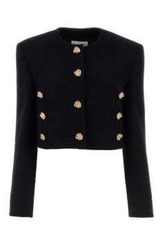 Wool Blend Blazer Alexander Mcqueen Jacket, Alexander Mcqueen Women, Stylish Blazer, Satin Blazer, Fantasy Gowns, Black Blazers, Black Wool, Blazers For Women, Outerwear Women