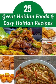 the cover of 25 great hawaiian foods and easy italian recipes, with pictures of different dishes