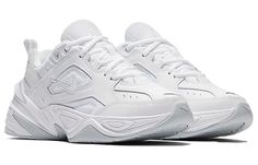 Nike Womens WMNS M2K Tekno Matte Silver AO3108-100 Chunky Nike Sneakers, Chunky White Sneakers, Dad Shoe, Nike Air Monarch, Nike M2k, 17th Birthday, Aesthetic Shoes, Nike Womens, Chunky Sneakers