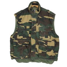 Vintage US Army tactical vest in green and beige colour. Sleeveless cargo vest in camouflage pattern. Still in good condition EXCEPT small hole on the pocket. SEE THE PICTURES FOR MORE DETAILS. CONDITION : 6.9/10 MEASUREMENT Pit : 23 inch Length : 26.5 inch Shoulder : 19.5 inch Sleeve : - Size On Tag : L Recommended Size : L PAYMENT We accept PayPal only. The item will be ship 3-5 days once the payment has been made. NORMAL SHIPPING FEDEX USUALLY AROUND 7-21 DAYS BEFORE REACH THE DESTINATION. EX Tactical Sleeveless Vest For Streetwear, Military Style Sleeveless Vest With Cargo Pockets, Tactical Sleeveless Vest For Outdoor, Tactical Sleeveless Outerwear For Outdoor Activities, Military Style Khaki Vest For Streetwear, Sleeveless Tactical Outerwear For Outdoor Activities, Khaki Sleeveless Vest For Streetwear, Sleeveless Khaki Vest For Streetwear, Military Cotton Vest For Streetwear