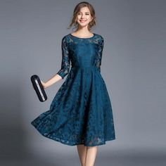 Women's Long Sleeve V-Neck Gathered Hem Slit Dress – chiquechics Casual Lace Dresses, Lace Dress Casual, England Style, England Fashion, Lace Dresses, Fashion Dresses Casual, Mid Dresses, Casual Lace, Lace Fashion