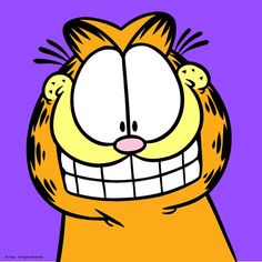 garfield the cat is smiling with his eyes wide open