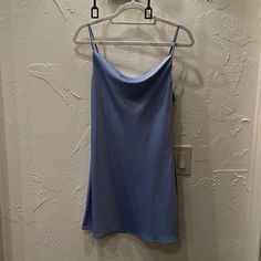 Woman’s Blue Satin Urban Outfitter Dress. Size Medium. New With Tags. Casual Blue Slip Dress For Brunch, Blue Slip Dress For Spring Day Out, Blue Mini Dress From Urban Outfitters, Blue Mini Length Slip Dress For Date Night, Blue Slip Dress For Night Out In Spring, Blue Slip Dress For Summer Date Night, Urban Outfitters Blue Mini Dress For Night Out, Blue Summer Slip Dress For Night Out, Urban Outfitters Blue Sleeveless Mini Dress