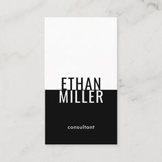 a black and white business card with the words consultant written in bold font on it