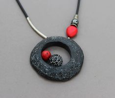 Abstract Black pendant Polymer clay jewelry Modern black | Etsy Unique Black Necklace With Large Pendant, Unique Black Necklace For Gift, Unique Black Necklaces For Gifts, Black Polymer Clay Jewelry Gift, Black Resin Pendant Jewelry, Red Polymer Clay Necklace For Gift, Unique Black Resin Jewelry, Unique Black Round Pendant Jewelry, Unique Black Pendant Necklace