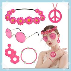 [Ad] Prices May Vary. 70S Hippie Accessories: Our Disco 70S Accessories For Women Include 6 Flower 70S Headband For Women, 6 Round Hippie Glasses, 6 Flower Hippie Earrings, 6 Peace Sign Necklace And 6 Cute Wristband. This Is The Perfect Quick Hippie Costume Combo For Any Hippie Costume Outfit For Women, Halloween Costumes Or 60S, 70S Party. With These Hippy Accessories For Women, You Will Be The Center Of Attention! Classic And Fashion: These 60S #70sdiscopartyoutfit 70s Headband, 70s Outfits Party, 60s Accessories, Hippie Glasses, 70s Accessories, Hippie Sunglasses, Floral Hair Wreath, Peace Sign Earrings, Boho Crown