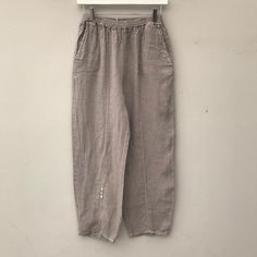 The Elsa Linen Button Trousers. Linen Trousers. | Etsy Summer Linen Pants With Button Closure, Casual Summer Pants With Button Cuffs, Baggy Flax Pants With Pockets, Linen Trousers With Buttons, Linen Trousers With Button Closure, Straight Linen Pants With Buttons, Spring Linen Bottoms With Pockets, Linen Wide Leg Bottoms With Button Cuffs, Wide Leg Linen Pants With Buttons