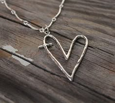 Everlasting Love Pendant Visible Faith by VisibleFaithJewelry Hammered Silver Jewelry, Cross Heart, Faith Jewelry, Love Pendant, Best Engagement Rings, Antique Engagement Rings, Everlasting Love, Beautiful Heart, A Cross