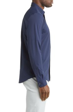 Great for going out or to the office, this button-up shirt is made from an ultracomfortable stretch material and is cut in a modern slim fit. 28" length; 42" chest (size Medium) Front button closure Button-down collar Long sleeves with button cuffs 86% polyamide, 14% elastane Machine wash, tumble dry Imported Collar Stays, Checkered Shirt, Italian Fabric, Checkered Pattern, Button Down Collar, Chest Size, The Office, Button Up Shirts, Going Out