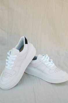 White Platform Sneaker White Platform Sneakers, White Platform, Platform Sneaker, Classic Sneakers, Black Accents, Pull Tab, Sneakers White, Real Leather, Cleaning Wipes