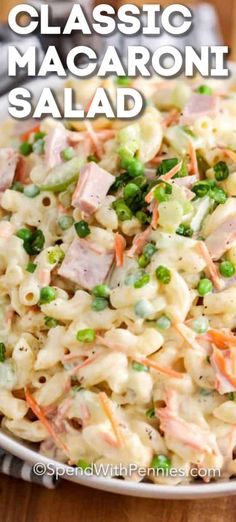 a close up of a plate of macaroni salad