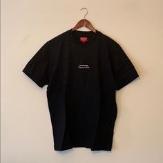 Authentic Supreme Black Qualite Tee Ss19 Brand New Never Used Sealed In Bag Only Removed Out Of Packaging To Take Photos. Really Nice Quality Tee With Printed Supreme Logo In Middle Of The Chest. I Buy Supreme Off The Drop So Guaranteed 100% Authentic. Please Feel Free To Send Me Any Questions You Have Or An Offer That You Seem Is Reasonable For This Product. Designer Black Crew Neck Shirt, Black T-shirt With Embroidered Logo For Summer, Supreme Logo, White Tee Shirts, Red Shirt, Logo Tees, Gray Tshirt, Kid Tees, White T