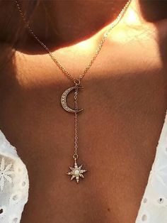 Fashion Bohemian Sun Moon Diamond Pendant Multilayer Necklace Set Bohemian Sun, Multilayer Necklace, Casual Necklaces, Trending Necklaces, Buy Earrings, Multi Layer Necklace, Moon Pendant Necklace, Fashion Bohemian, Clay Necklace