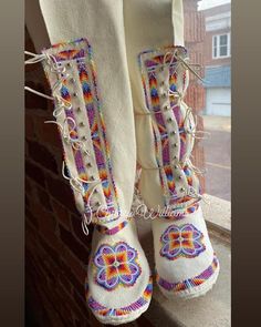 Beaded Moccasins Pattern, Fancy Shawl Regalia, Beaded Leggings, Powwow Outfits, Native Outfits, Moccasin Pattern, Native American Beadwork Patterns, Beaded Moccasins, Native American Regalia