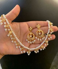 Hyderabadi Jewelry, Vintage Indian Jewelry, Pearl Mala, Pendent Set, Wedding Pakistani, Gold Earrings Models, Jewelry Set Design