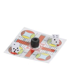 two dices are sitting on top of a board game