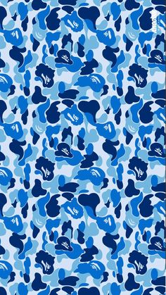 a blue and white camouflage print background