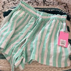 Stoney Clover Lane By Target Shorts In Mint Green And White Stripes! Size Small, Brand New With Tags. Just Trying To Make What I Paid For Them Green Pajama Shorts For Summer Vacation, Green Pajama Shorts For Beach In Summer, Cute White Pajama Shorts For Vacation, Green Pajama Shorts For Summer Beach, Trendy Green Shorts For The Beach, Cute Summer Bottoms For Day Out, Casual Green Pajama Shorts For Summer, Cute Loungewear Shorts For Spring, Trendy Striped Bottoms For Beach Season