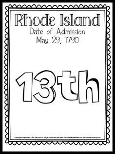 the 13th birthday card for rhode island date of commission, may 29 - 29, 1970