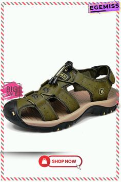 Men Soft Leather Sandals Big Size Roman Comfortable Sandal Shoes Leather Sport Sandals For Summer Outdoor, Leather Sport Sandals For Outdoor Summer, Non-slip Leather Sport Sandals For Summer, Leather Sport Sandals For Summer Outdoor Activities, Green Leather Sport Sandals For Summer, Green Leather Sport Sandals For Outdoor, Leather Sandals For Summer Outdoor Activities, Leather Sandals For Outdoor Summer Activities, Summer Leather Sandals For Outdoor Activities