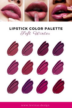 Deep Winter Color Palette Lipstick, Dark Winter Lipstick Colors, Dark Winter Color Palette Makeup, Dark Winter Color Palette Hair, Dark Winter Makeup Looks, Dark Winter Lipstick, Deep Winter Wardrobe, Winter Color Palette Makeup