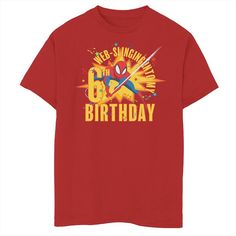 Maryland Terrapins The birthday kiddo will love having friends and family celebrate with them wearing this boys' Marvel Web Slinging 6th Birthday Graphic Tee. Crewneck Short sleevesFABRIC & CARE Cotton Machine wash Imported The birthday kiddo will love having friends and family celebrate with them wearing this boys' Marvel Web Slinging 6th Birthday Graphic Tee. Marvel The birthday kiddo will love having friends and family celebrate with them wearing this boys' Marvel Web Slinging 6th Birthda Birthday Graphic, Having Friends, Maryland Terrapins, Boy Tees, 5th Birthday, 4th Birthday, Friends And Family, 3rd Birthday, Boy's Clothing