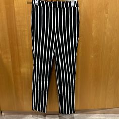 New With Tags. Ankle Length Work Pants From Forever 21. Color Black And White Stripes. Size Small. Never Worn! Chic Stretch Pants From Forever 21, Forever 21 High-waisted Stretch Pants, Forever 21 Stretch High-waisted Pants, Chic Stretch Pants By Forever 21, Forever 21 Stretch Black Pants, Forever 21 Black Stretch Pants, Forever 21 Black Pants For Spring, Forever 21 High Waist Black Pants, Forever 21 Spring Workwear Pants