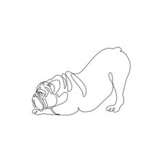 a black and white drawing of a dog laying down