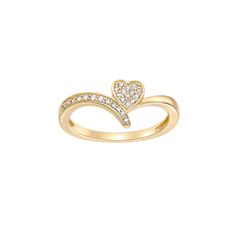 Add eye-catching detail to your look with this stunning Gemminded 18k Gold Over Sterling Silver 1/6 Carat T.W. Diamond Heart Promise Ring. Click on this JEWELRY & WATCHES GUIDE to learn about fit, styles, materials and more! Add eye-catching detail to your look with this stunning Gemminded 18k Gold Over Sterling Silver 1/6 Carat T.W. Diamond Heart Promise Ring. Click on this JEWELRY & WATCHES GUIDE to learn about fit, styles, materials and more! FEATURES Width: 8 mm Metal: sterling silver Plating: 18k gold Finish: polished Packaging: boxedDIAMOND DETAILS Total weight: 1/6 ct. Color grade: H-I Clarity: I2-I3 Shape: round Setting: shared prong Diamond weights are approximate. Diamond Total Weights may vary between .01 and .13 ct. Some diamonds consist of fewer than 17 facets. Gemstones may h Vvs Clarity Diamond Heart Ring, Yellow Gold Heart Ring With Vs Clarity Diamond, Elegant 14k Gold Heart Ring In Diamond White, Elegant 14k Gold Diamond White Heart Ring, Cubic Zirconia Heart Ring With Pave Setting For Wedding, Gold Heart Diamond Ring With Pave Setting, Gold Heart Ring With Pave Setting, Gold Diamond Heart Ring With Pave Setting, Heart Shaped Cubic Zirconia Rings For Formal Occasions