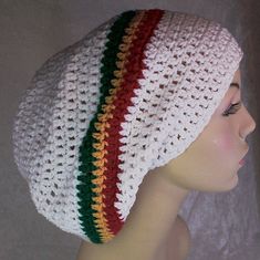 long beanies slouchy hat winter hats rasta hat rasta tam long hat hats for locks large tam oversized White Casual Wide Brim Hat For Festivals, Casual White Hat For Festival With Wide Brim, Adjustable White Crochet Hat For Festivals, White Bohemian Crochet Hat, One Size, White Bohemian Crochet Hat One Size, Handmade Casual White Crochet Hat, Casual Handmade White Crochet Hat, White Crochet Hat For Festivals, White Crochet Hat One Size For Festival