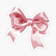 a pink bow sticker on a white background