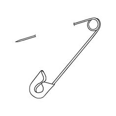 a line drawing of an umbrella with a long handle on the tip, and a small stick sticking out of it