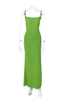 Fit: Regular fit. Detail: Sleeveless. Spaghetti straps. Tie-back. Solid color. Side split. Maxi dress. Material: 65% Cotton. 35% Polyester. Careï¼?Machine washes cold. tumble dry low. Color may be lighter or darker due to the different displays. Side Split Maxi Dress, Split Maxi Dress, Green Tie, Maxi Dresses Casual, Side Split, Dress Material, Green Sweater, Wide Leg Jumpsuit, Cami Dress