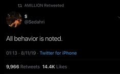 an iphone screen with the text'all behavior is noted'and twitter for phone numbers