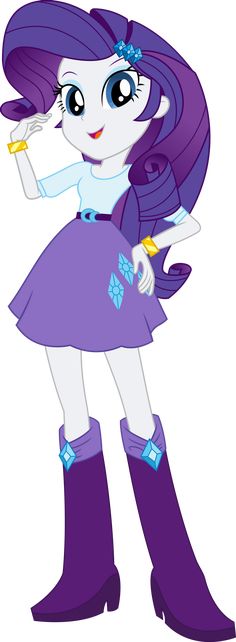 a cartoon pony with purple hair and boots