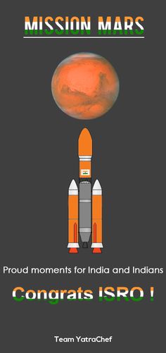 an orange and black poster with the words, mission mars