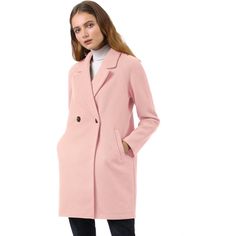 A classic trench coat makes for the perfect layering piece. Vintage trench details are softened by a notched lapel and one button closure. Slip into this trench coat on your way to work during cool mornings, or add it as a comfortable layer to your everyday t-shirt and jeans to keep you warm. Pair it with boots for a warm winter outfit. Pink Long Coat Outfit, Pink Long Coat, Winter Pea Coat, Winter Outfits Warm, Long Overcoat, Classic Trench Coat, Wool Peacoat, T Shirt And Jeans, Knee Dress