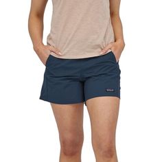 We updated our classic Women’s Baggies™ Shorts for improved comfort and fit that works for even more of us. They have a higher rise, simplified stitching on the waistband for all-day wear and they are made of lightweight NetPlus® 100% postconsumer recycled nylon made from recycled fishing nets to help reduce ocean plastic pollution.Details: These shorts have a higher rise, plus a brushed-elastic waistband with a drawcord for a customizable fit Pockets lined with polyester mesh for drainage Right Patagonia Baggies, Patagonia Shorts, Fishing Nets, Southern Shirts, Tide Pools, Plastic Pollution, Classic Women, Pullover Jacket, Patagonia Womens